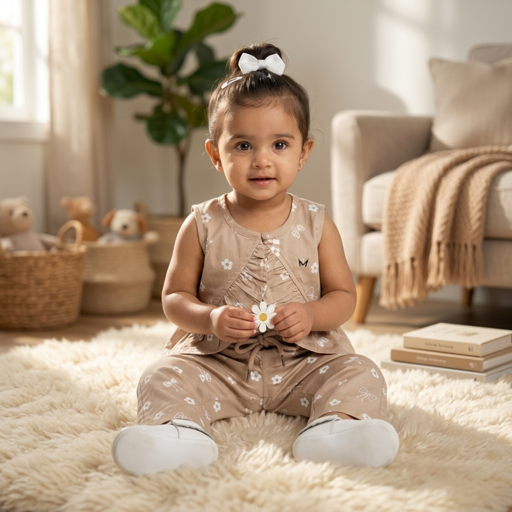 Sleeveless Baby Nightwear Two-Piece