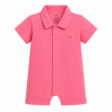 Monochromatic Collared Polo Romper