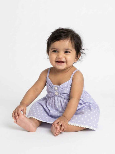Baby Girls Printed Fit & Flare Dress One-Piece