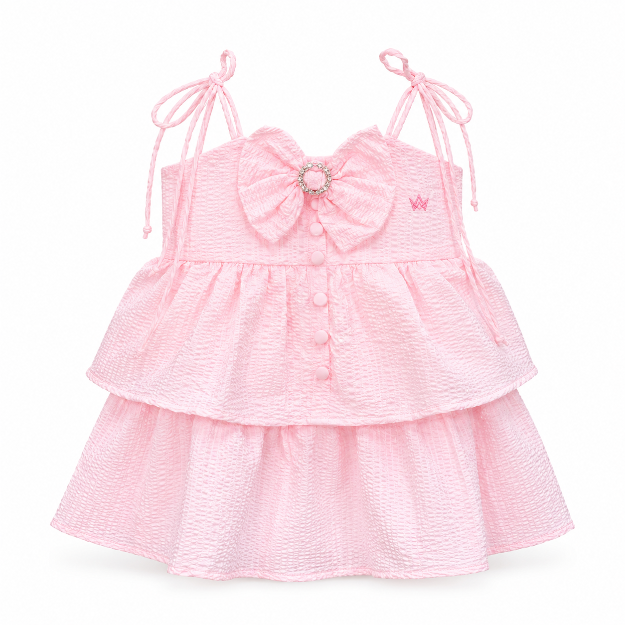 Girls' Layered Fit-and-Flare Dress- One piece