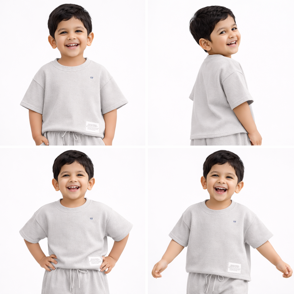 Boys Knit co-ord set (Grey)