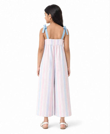 Girls Tie-Strap Wide Leg Jumpsuit