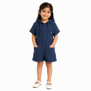 Denim Hooded Utility Playsuit