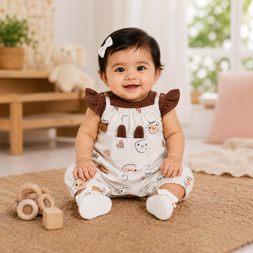Honey Bear Pocket Romper Set