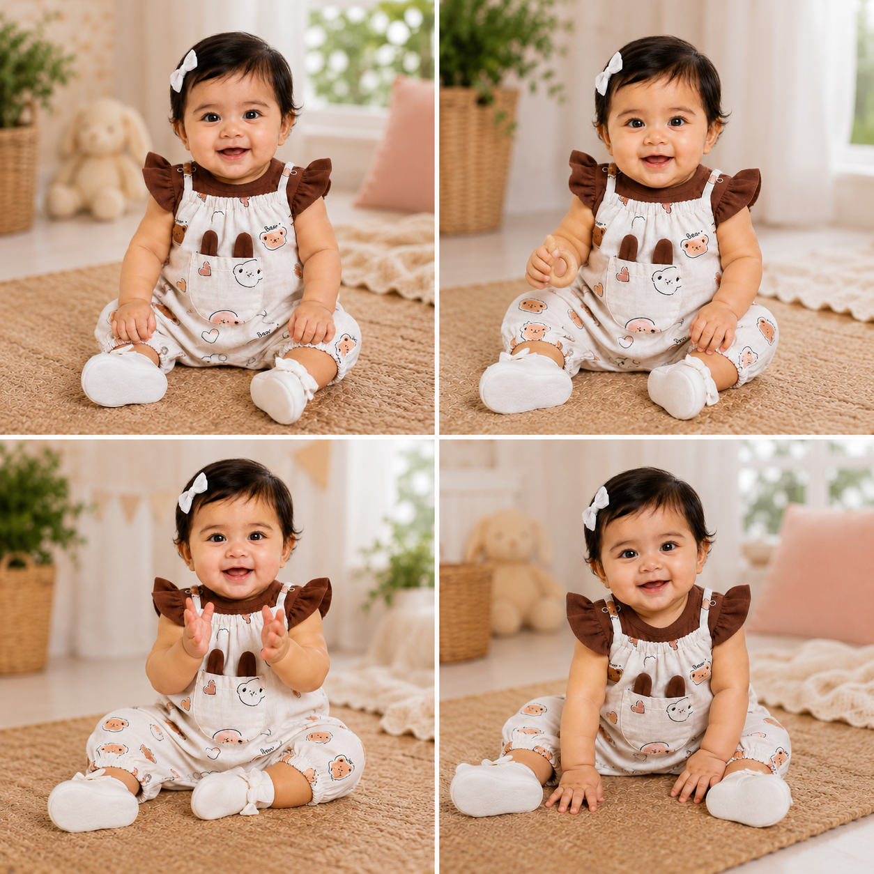 Honey Bear Pocket Romper Set