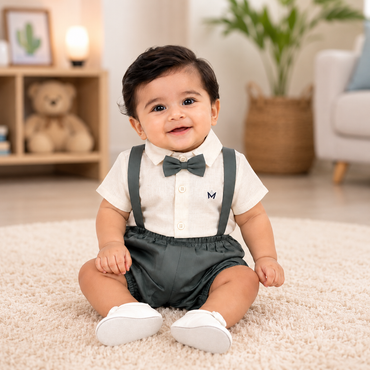 Olive Classic Suspender Romper Set