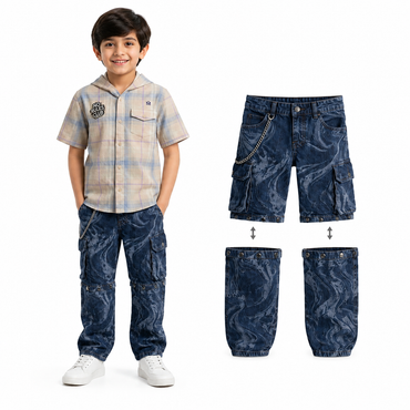 No Rules Club Convertible Cargo Denim Set