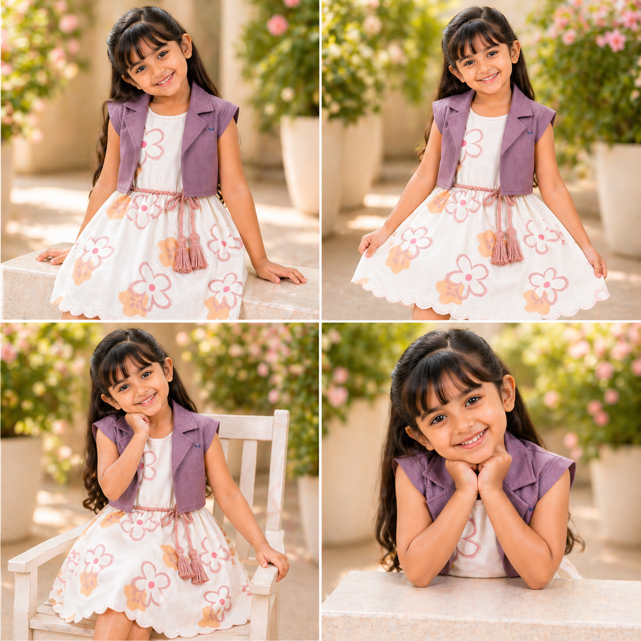 Foral bloom Layered Bolero Dress Set