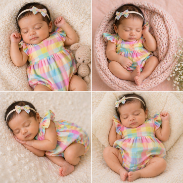 Pastel Rainbow Check Flutter Romper - Kinder Mòx
