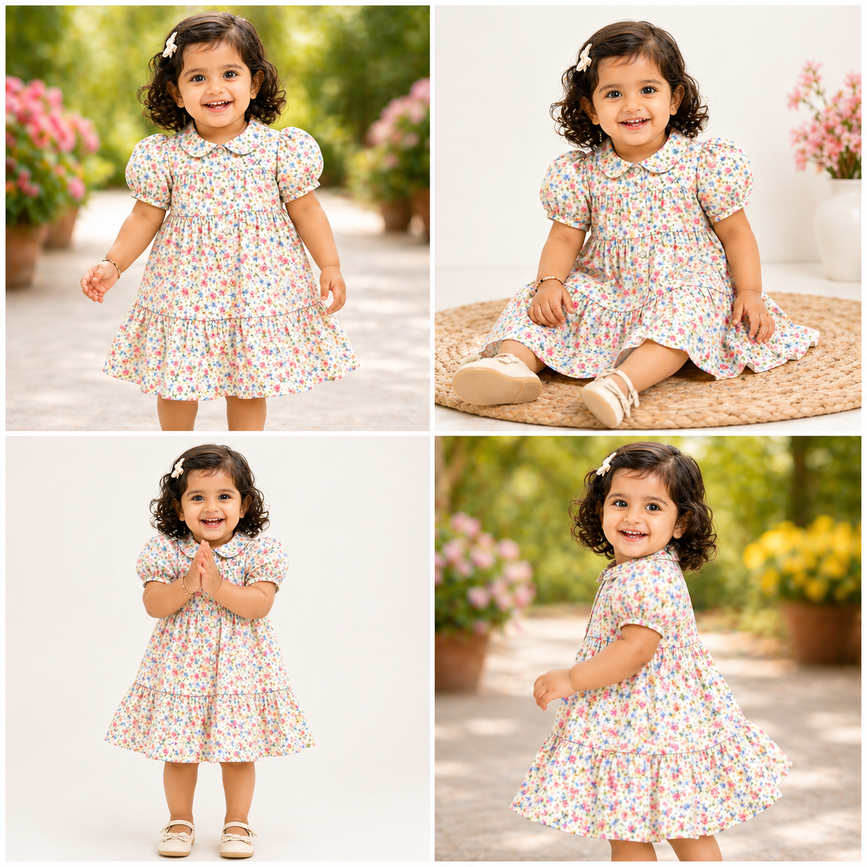 Floral Puff-Sleeve Dress