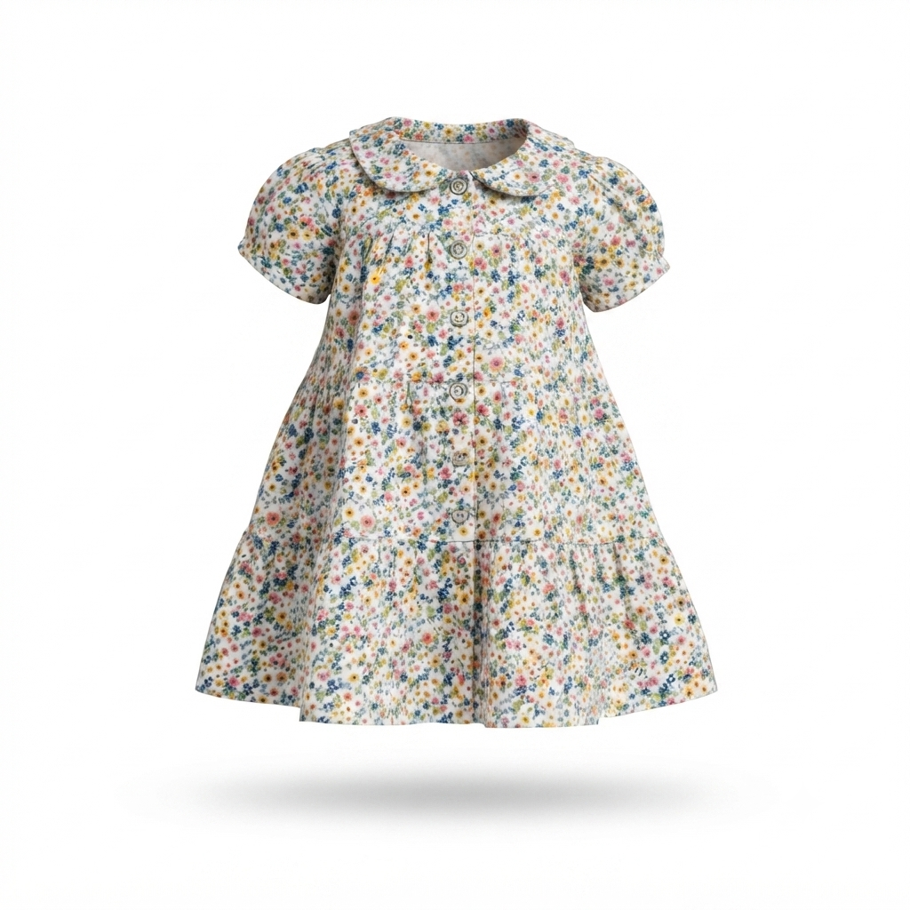 Floral Puff-Sleeve Dress