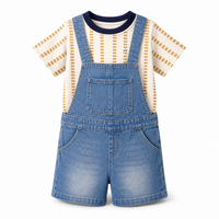 Striped tee and denim dungree
