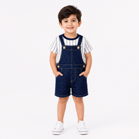 Striped tee and denim dungree