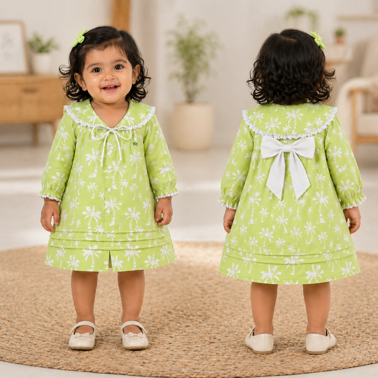 Sailor collared front open frock