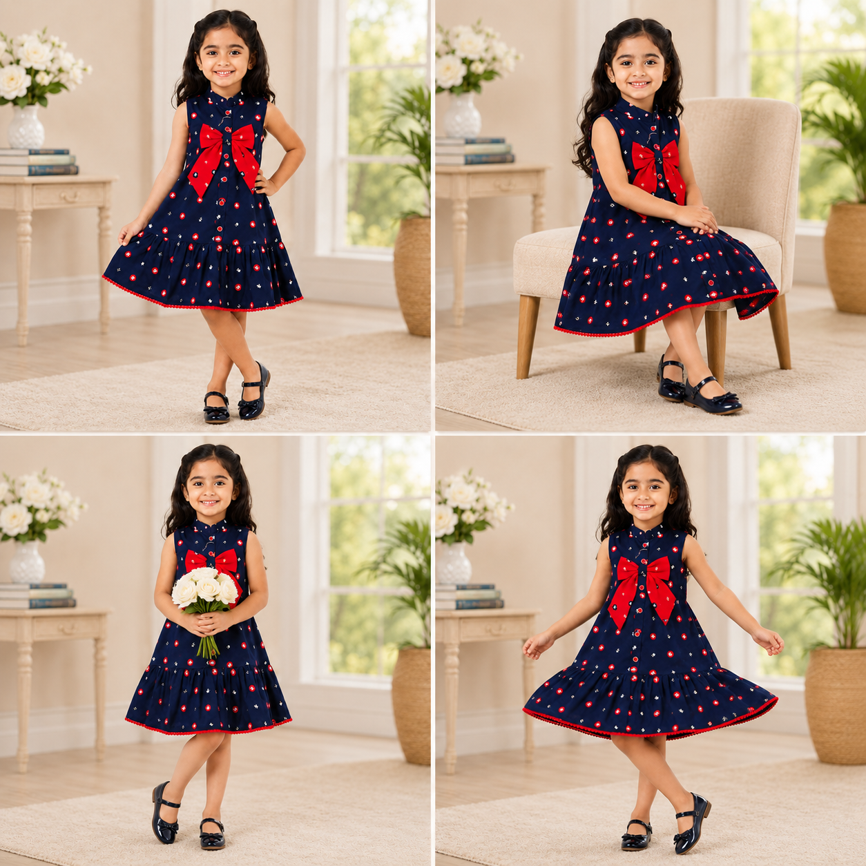 High neck A-line frock-One piece