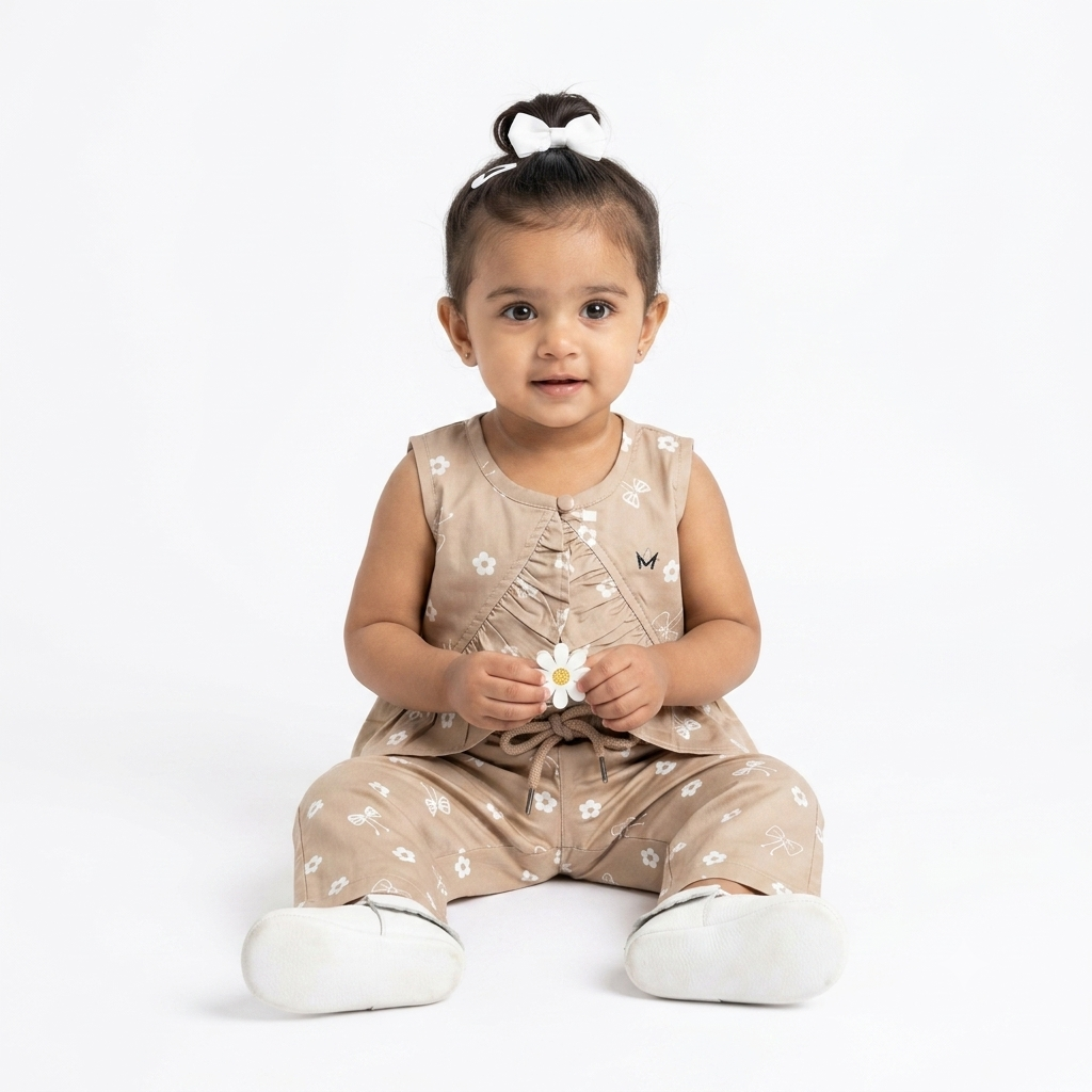 Sleeveless Baby Nightwear Two-Piece