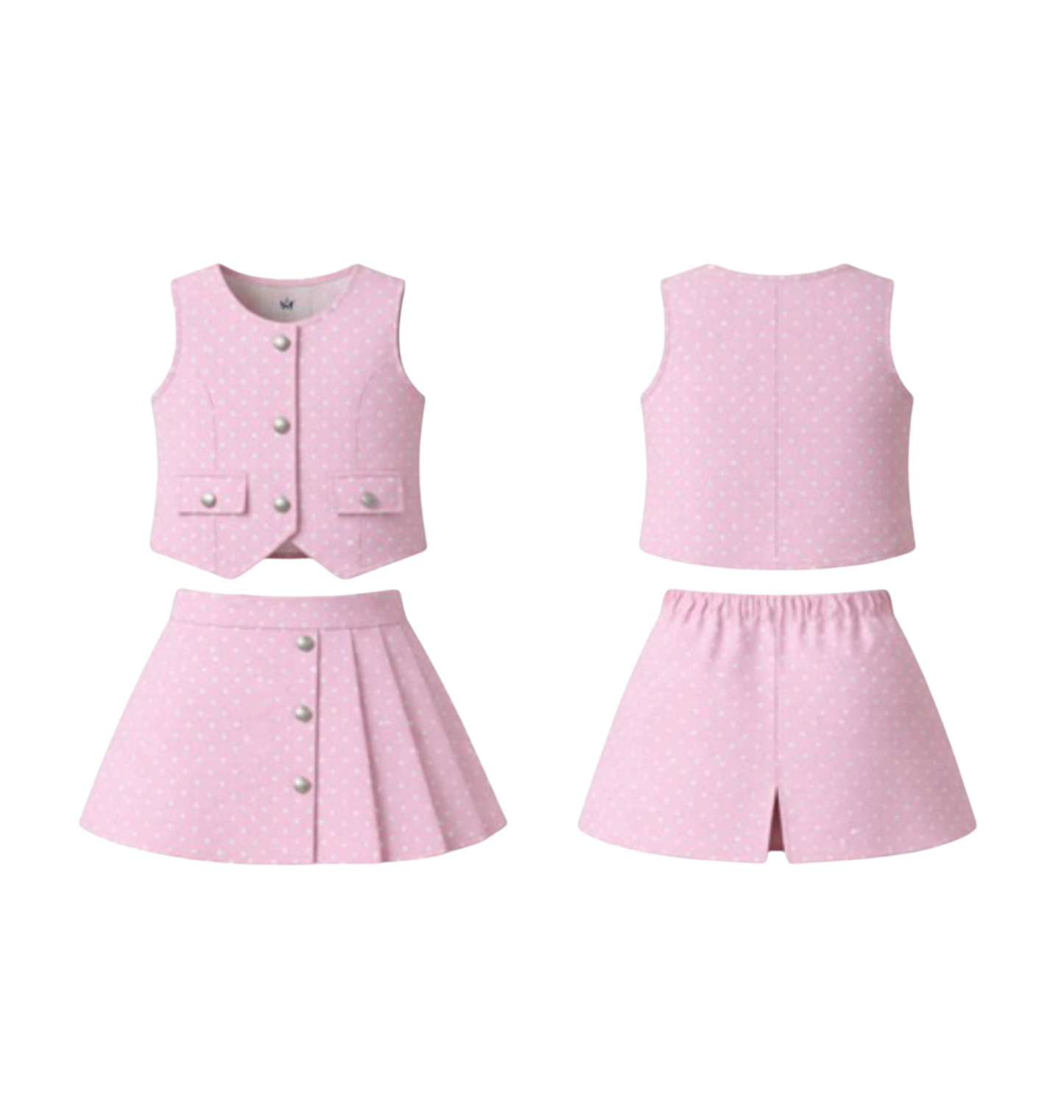 Vest & A-line skirt-Two piece