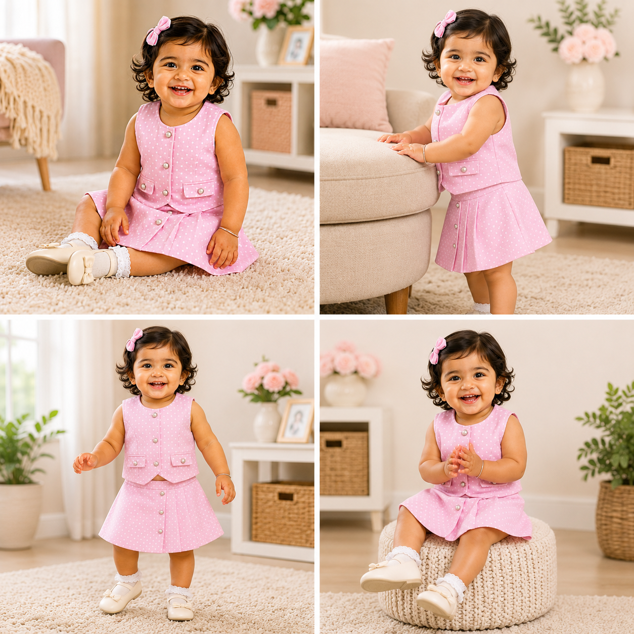 Vest & A-line skirt-Two piece
