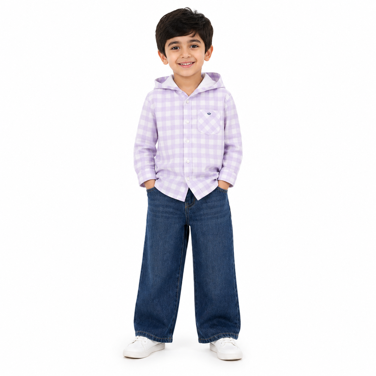Sunny Trail Hooded Shirt & Wide-Leg Denim Set