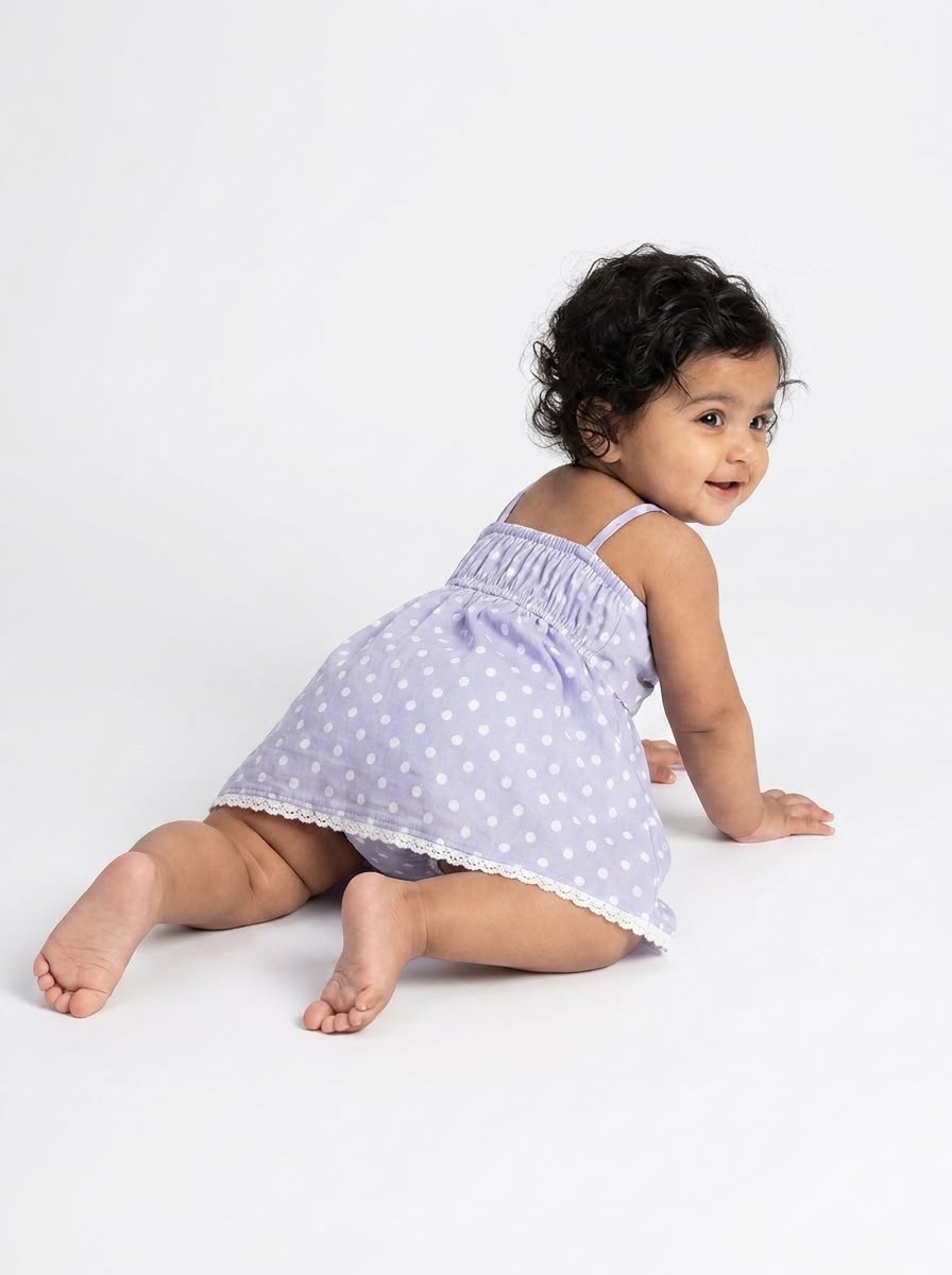 Baby Girls Printed Fit & Flare Dress- One piece
