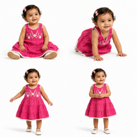 Infant Embroidered Tiered Dress One-piece