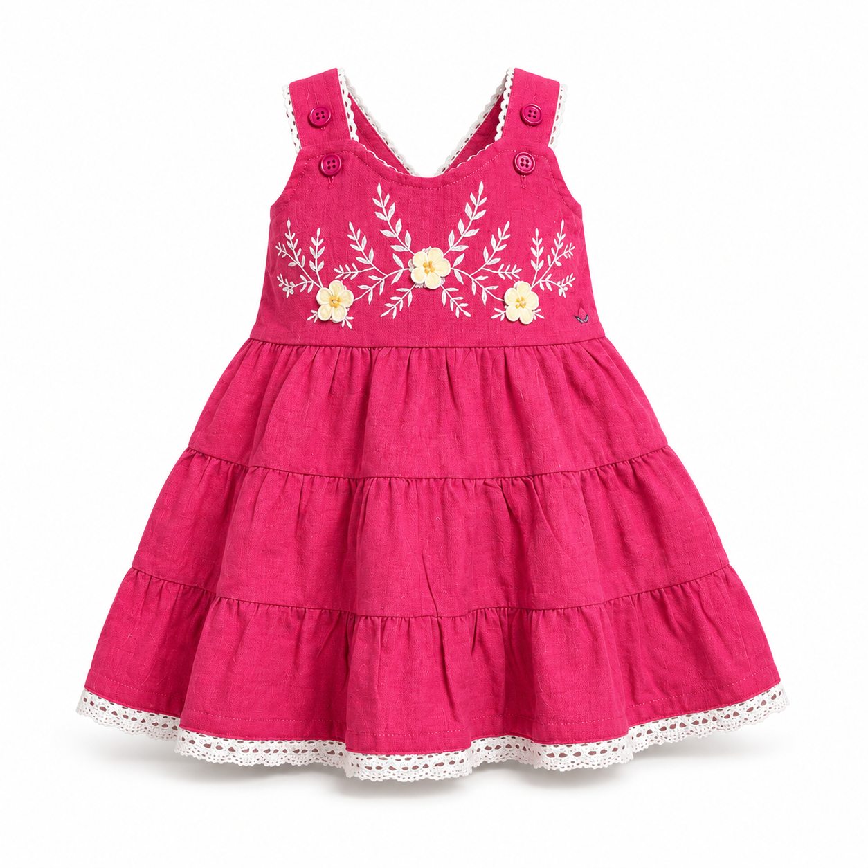 Infant Embroidered Tiered Dress One-piece