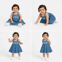 Infant Embroidered Tiered Dress One-piece