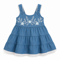 Infant Embroidered Tiered Dress One-piece