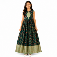 Girls Sleeveless Ethnic Gown One-piece