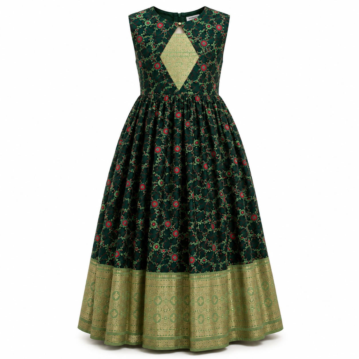 Girls Sleeveless Ethnic Gown One-piece