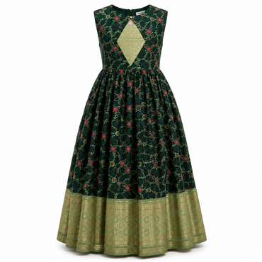 Girls Sleeveless Ethnic Gown One-piece
