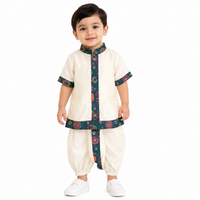Traditional Kasavu Baby Shirt & Dhoti Set