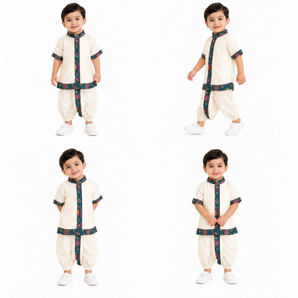 Traditional Kasavu Baby Shirt & Dhoti Set