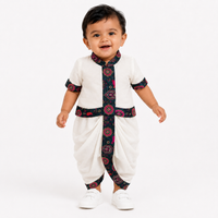 Traditional Kasavu Baby Shirt & Dhoti Set