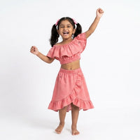 Coral Breeze Ruffle Co-ord Set