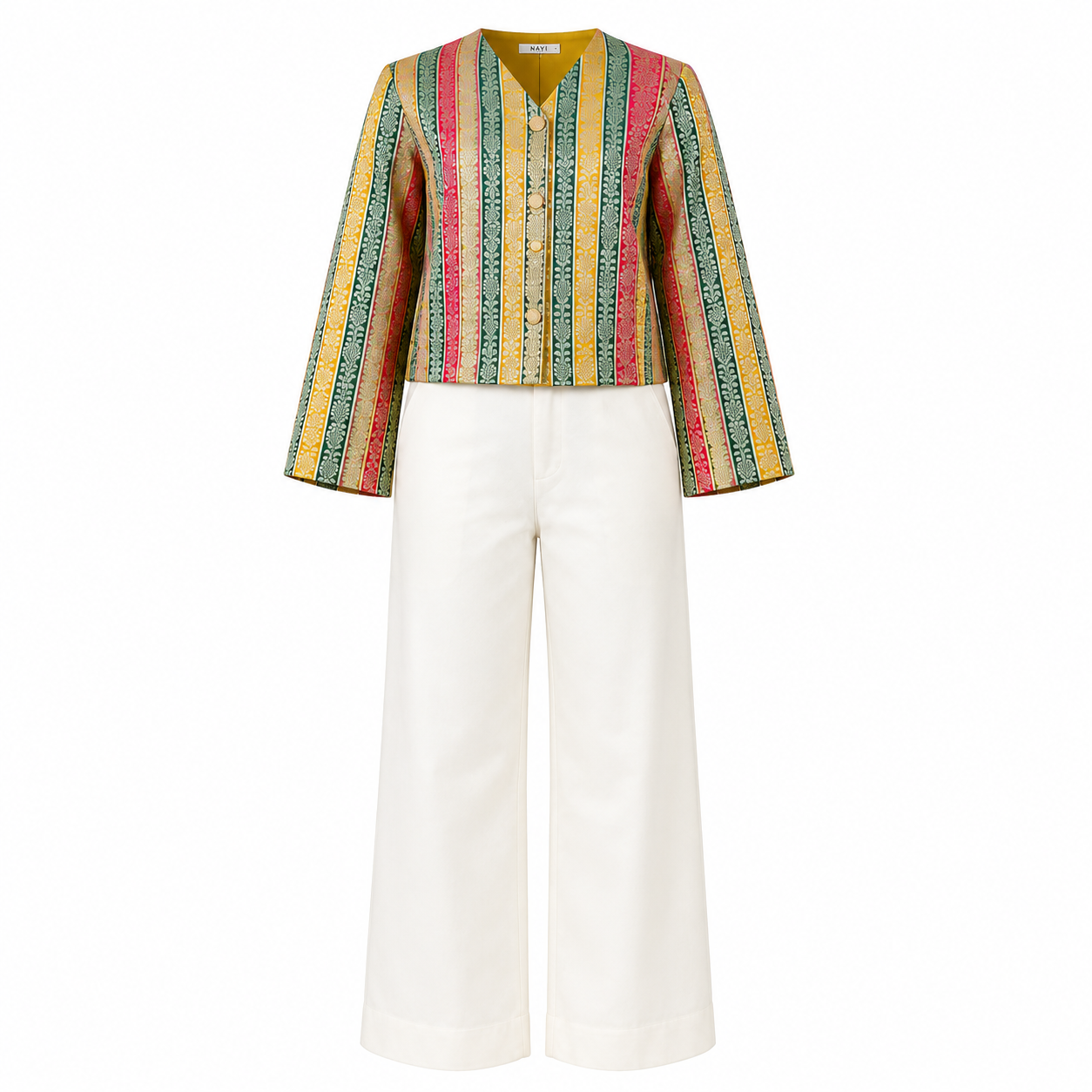 Festival Stripe Cropped Kimono Set