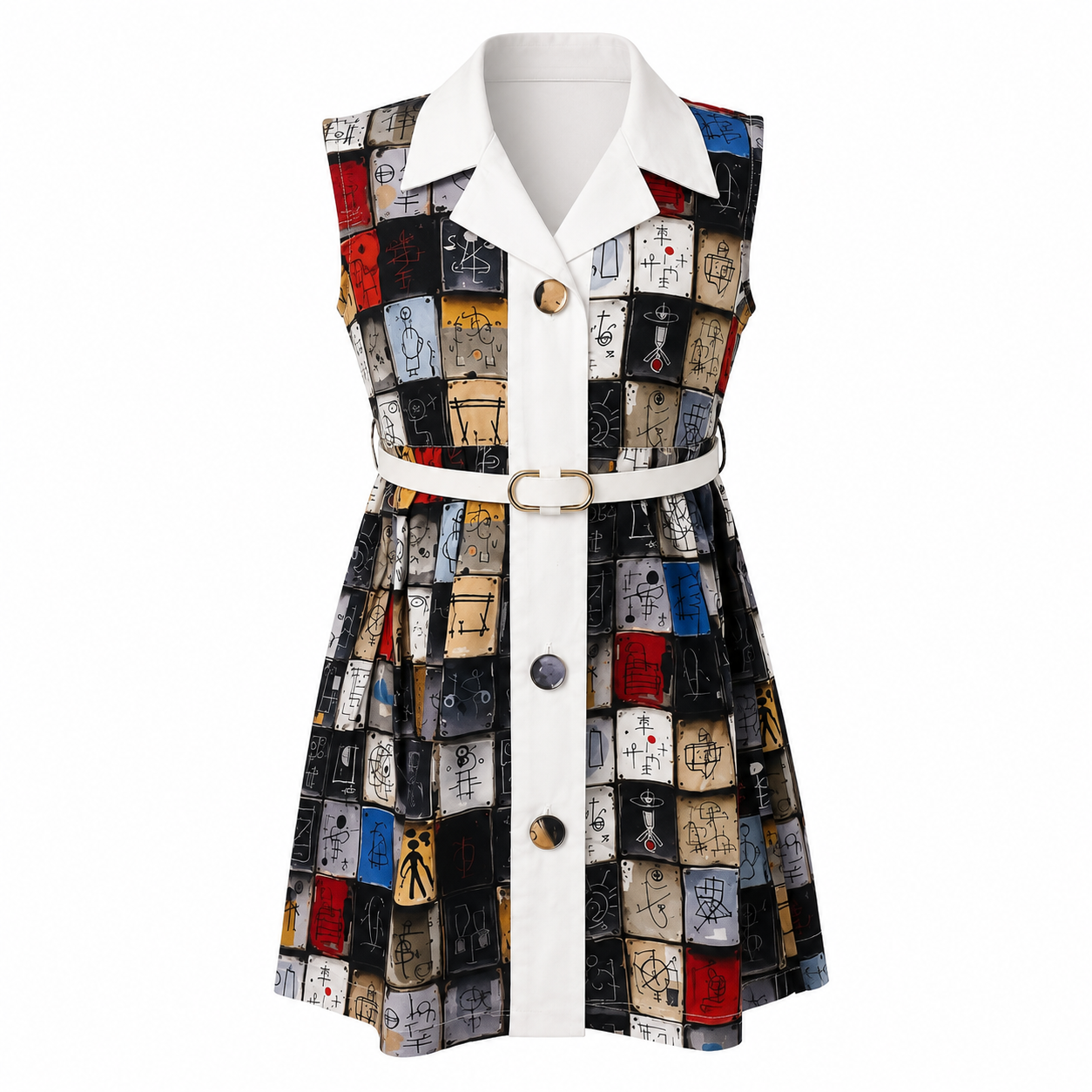 Urban Patchwork A-Line Dress