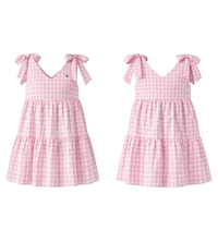Pink Bow Gingham Tier Dress