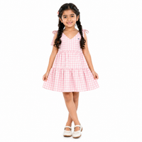 Pink Bow Gingham Tier Dress