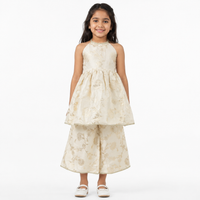 Ivory Bloom Open-Back Peplum Set