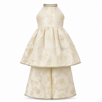 Ivory Bloom Open-Back Peplum Set