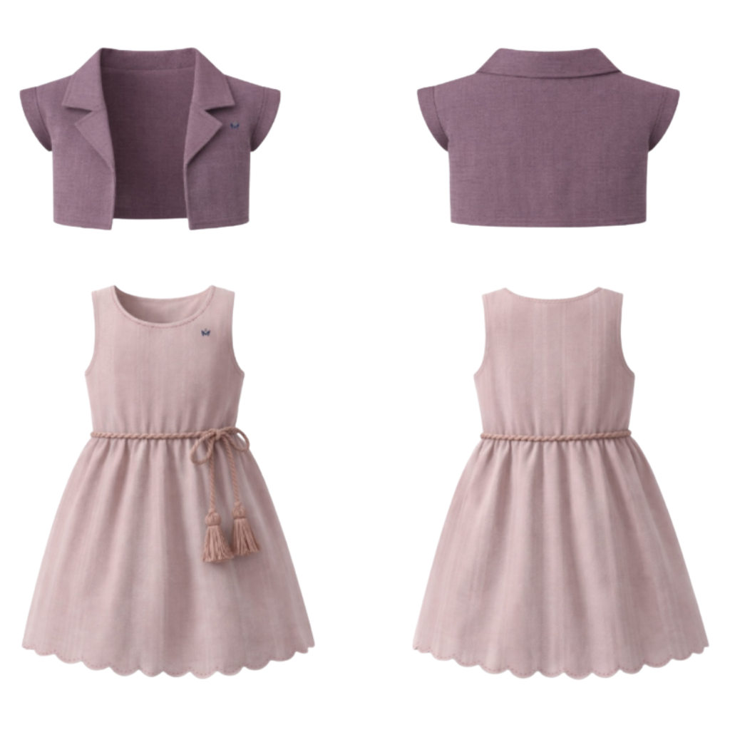 Blush Layered Bolero Dress Set