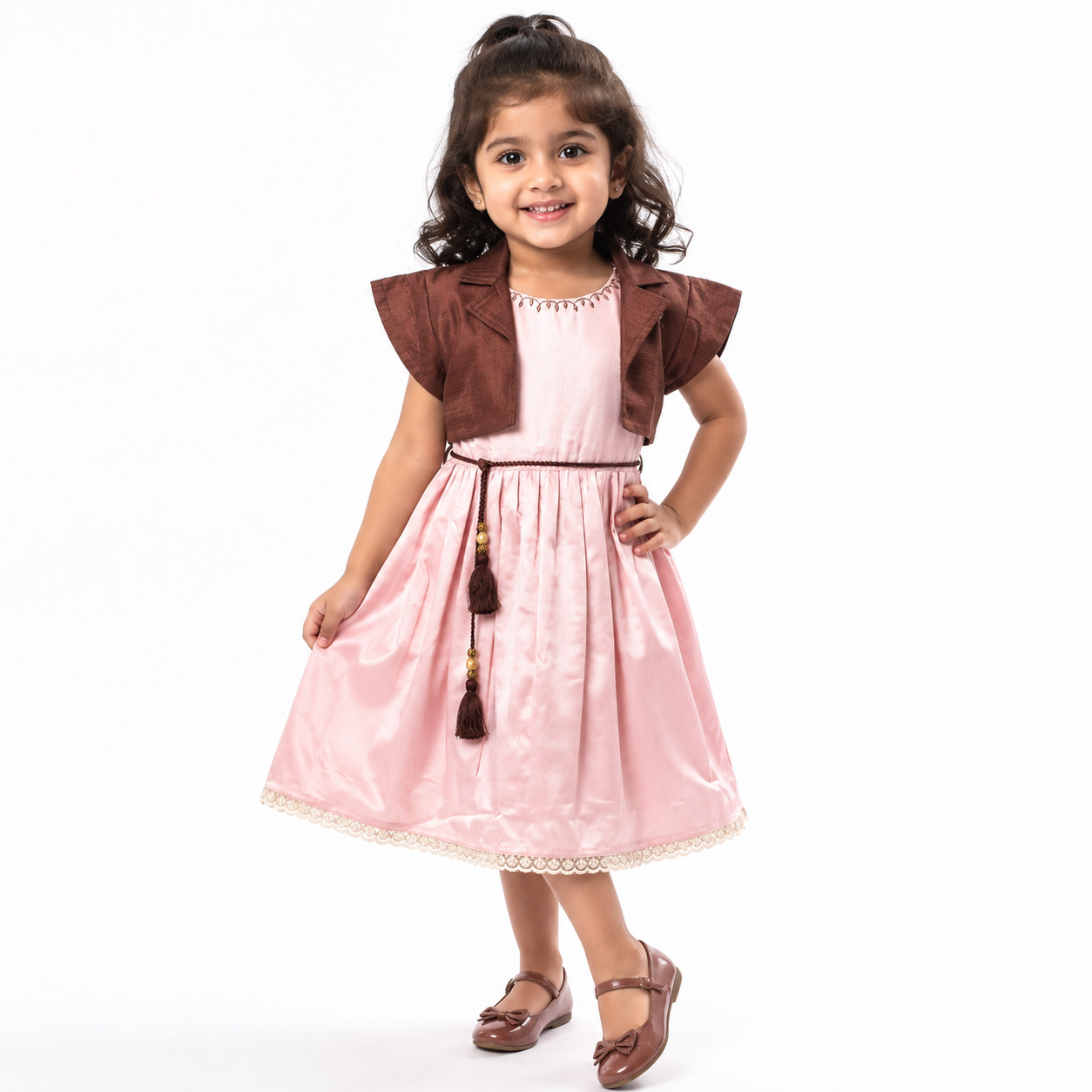 Blush Layered Bolero Dress Set