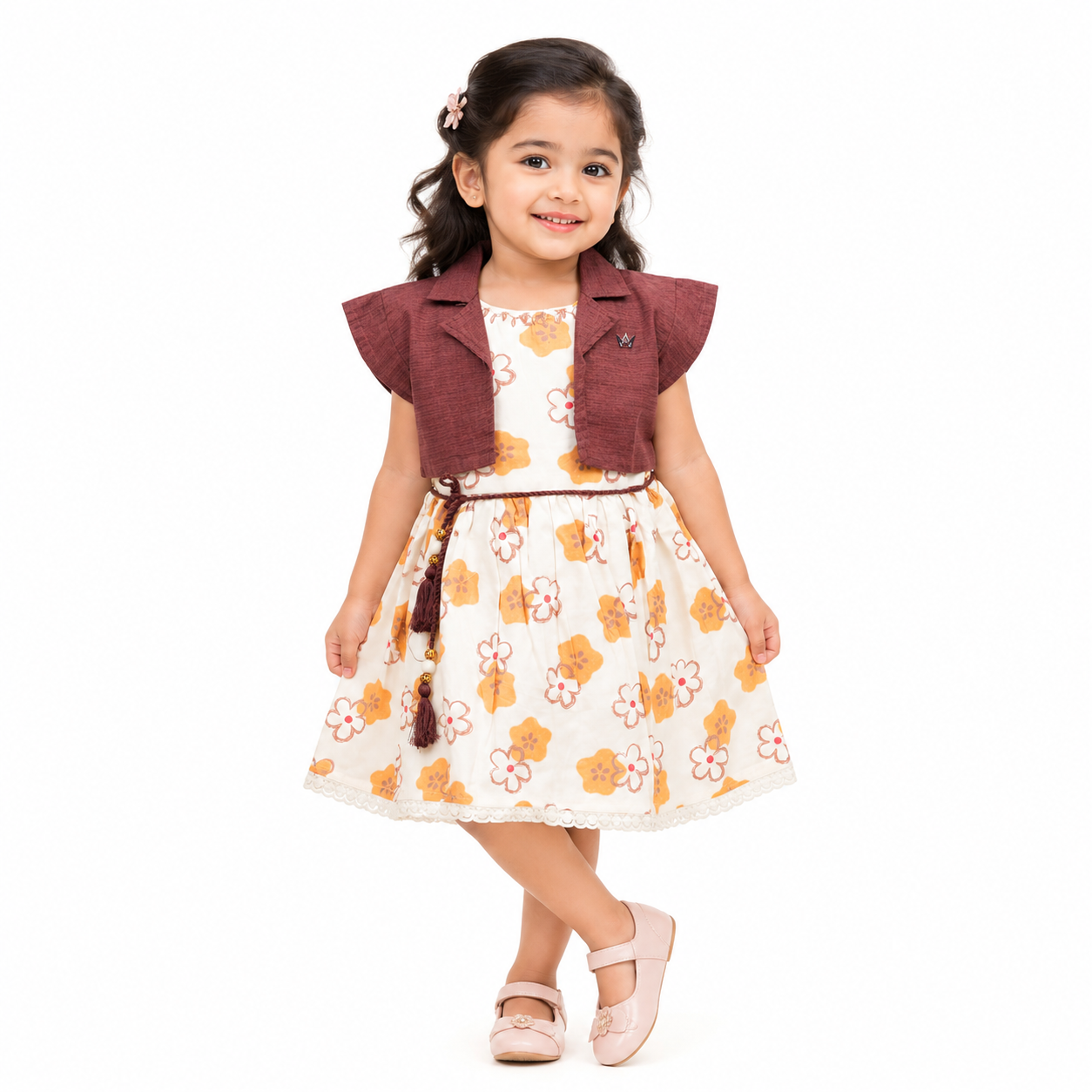 Foral bloom Layered Bolero Dress Set