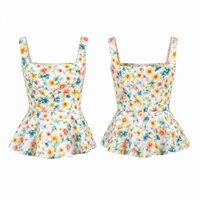 Floral Bow Peplum Top