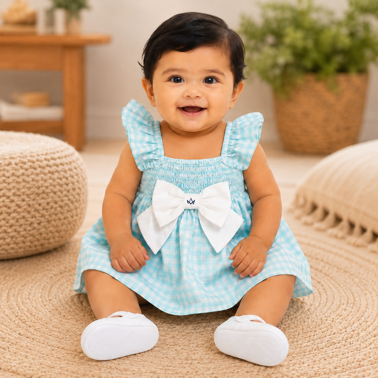 Sky Bloom Bow Dress