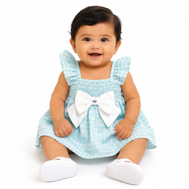 Sky Bloom Bow Dress