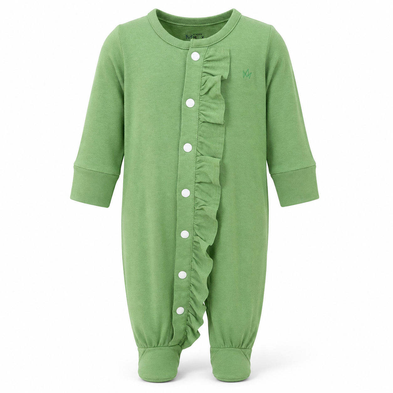 Sage Ruffle Trim Newborn Onesie