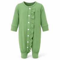 Sage Ruffle Trim Newborn Onesie