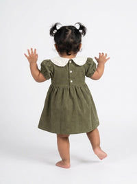 Olive Vintage Lace Collar Dress